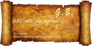 Gömöry Betta névjegykártya